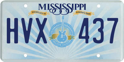 MS license plate HVX437
