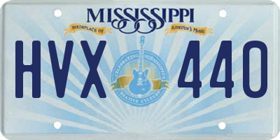 MS license plate HVX440