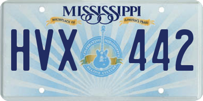 MS license plate HVX442