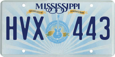 MS license plate HVX443