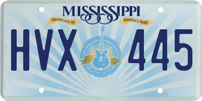 MS license plate HVX445