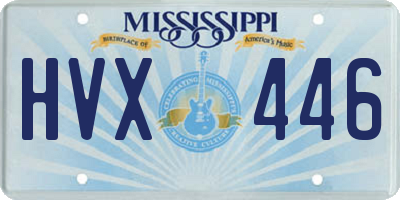 MS license plate HVX446