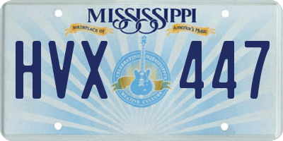 MS license plate HVX447