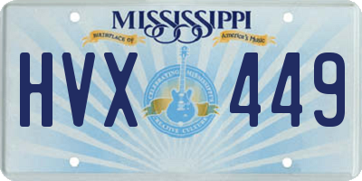 MS license plate HVX449