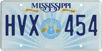MS license plate HVX454