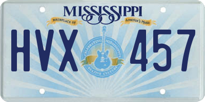 MS license plate HVX457