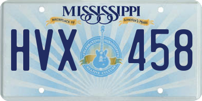 MS license plate HVX458