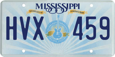 MS license plate HVX459