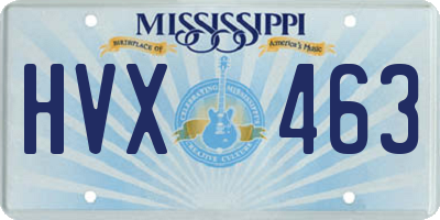 MS license plate HVX463