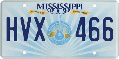 MS license plate HVX466