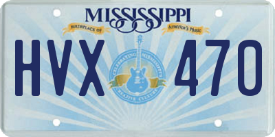 MS license plate HVX470