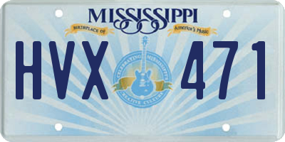 MS license plate HVX471
