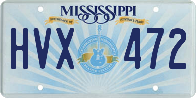 MS license plate HVX472