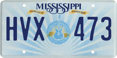 MS license plate HVX473