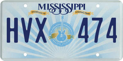 MS license plate HVX474