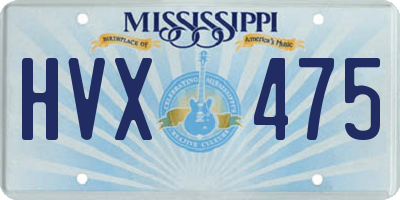 MS license plate HVX475