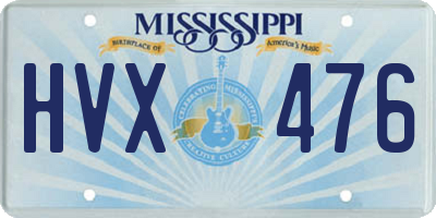 MS license plate HVX476