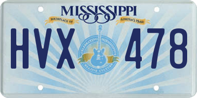 MS license plate HVX478
