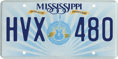 MS license plate HVX480