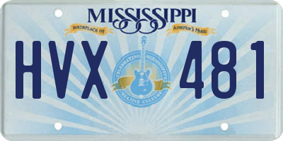 MS license plate HVX481