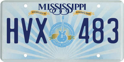 MS license plate HVX483