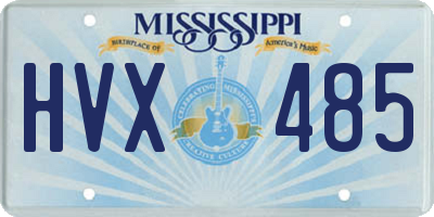 MS license plate HVX485