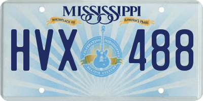 MS license plate HVX488