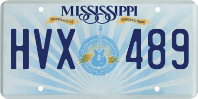MS license plate HVX489