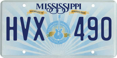 MS license plate HVX490