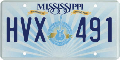 MS license plate HVX491