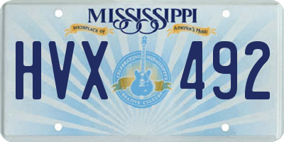 MS license plate HVX492