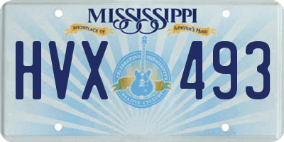MS license plate HVX493