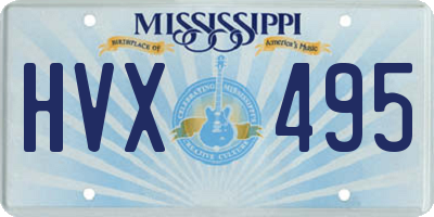 MS license plate HVX495