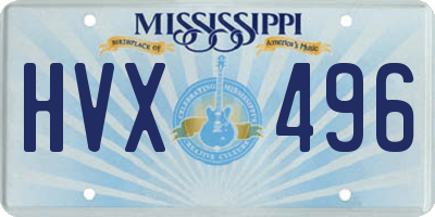 MS license plate HVX496