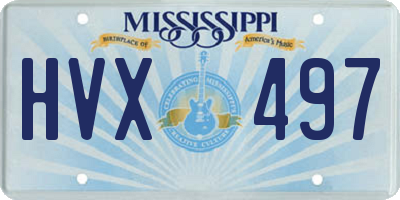 MS license plate HVX497