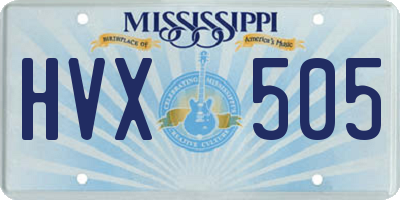 MS license plate HVX505
