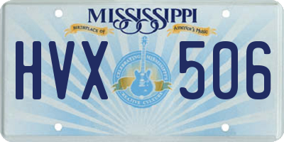 MS license plate HVX506