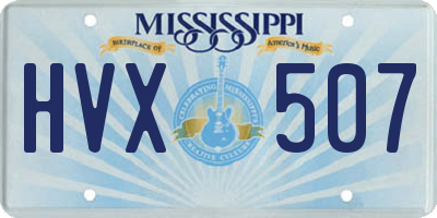 MS license plate HVX507