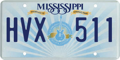 MS license plate HVX511