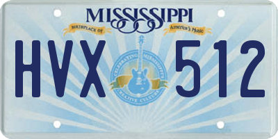 MS license plate HVX512