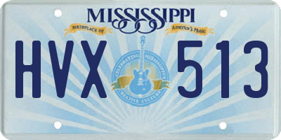 MS license plate HVX513