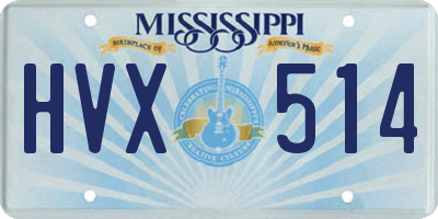 MS license plate HVX514