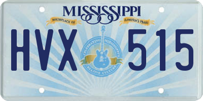 MS license plate HVX515