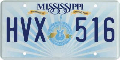 MS license plate HVX516
