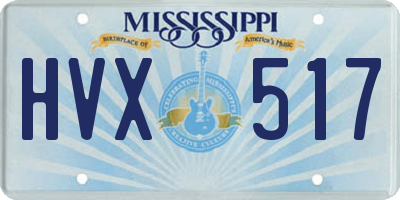 MS license plate HVX517