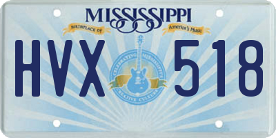 MS license plate HVX518