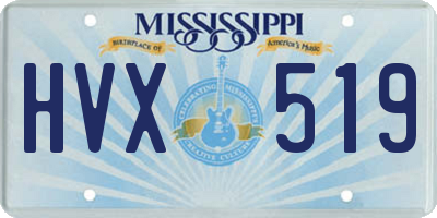 MS license plate HVX519