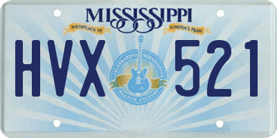 MS license plate HVX521