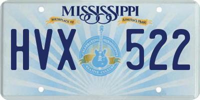 MS license plate HVX522
