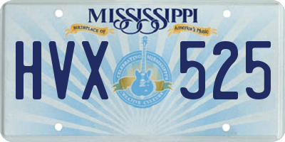 MS license plate HVX525